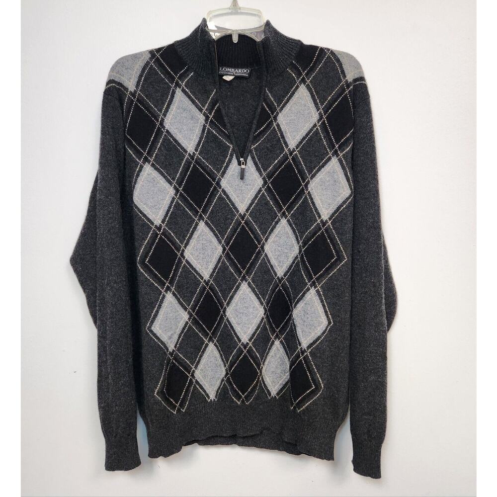 Lombardo Custom Apparel Mens Gray Sweater-Size Large